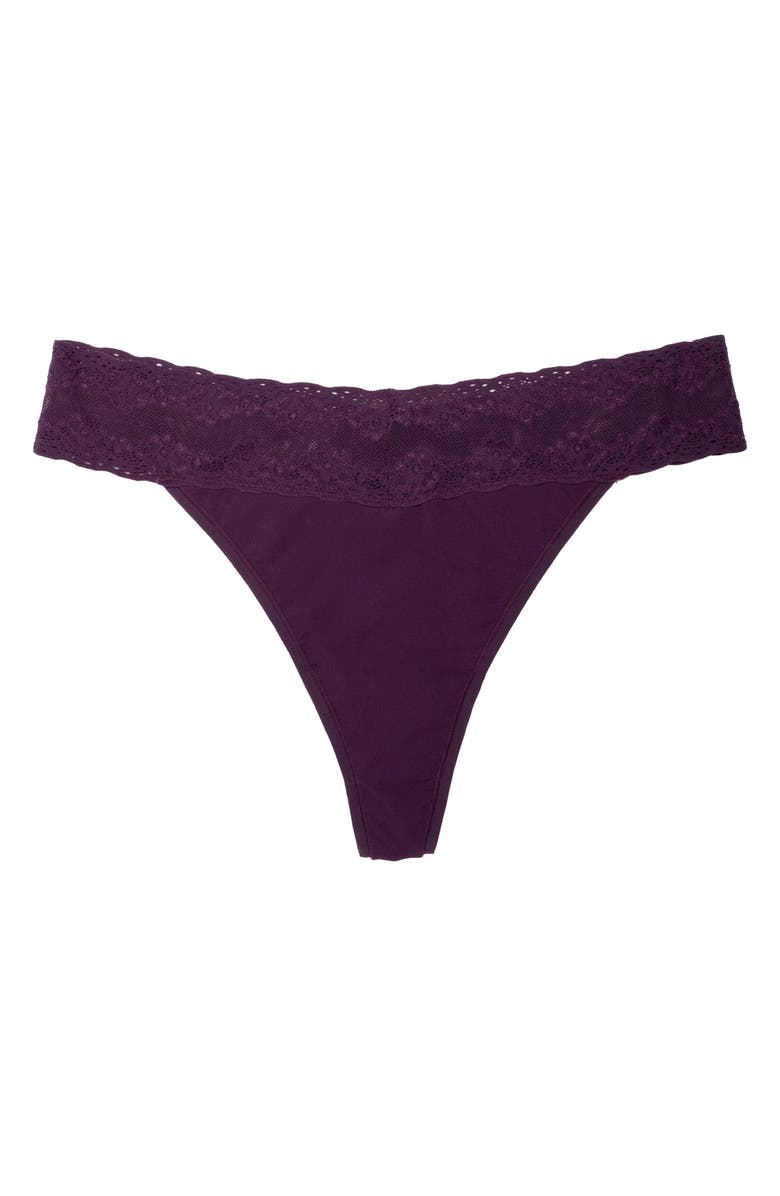 Natori Bliss Perfection One Size Thong, Alternate, color, Fig Jam