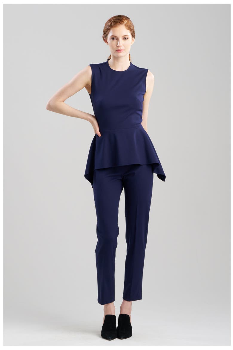 Compact Knit Peplum Top, Main, color, MIDNIGHT NAVY