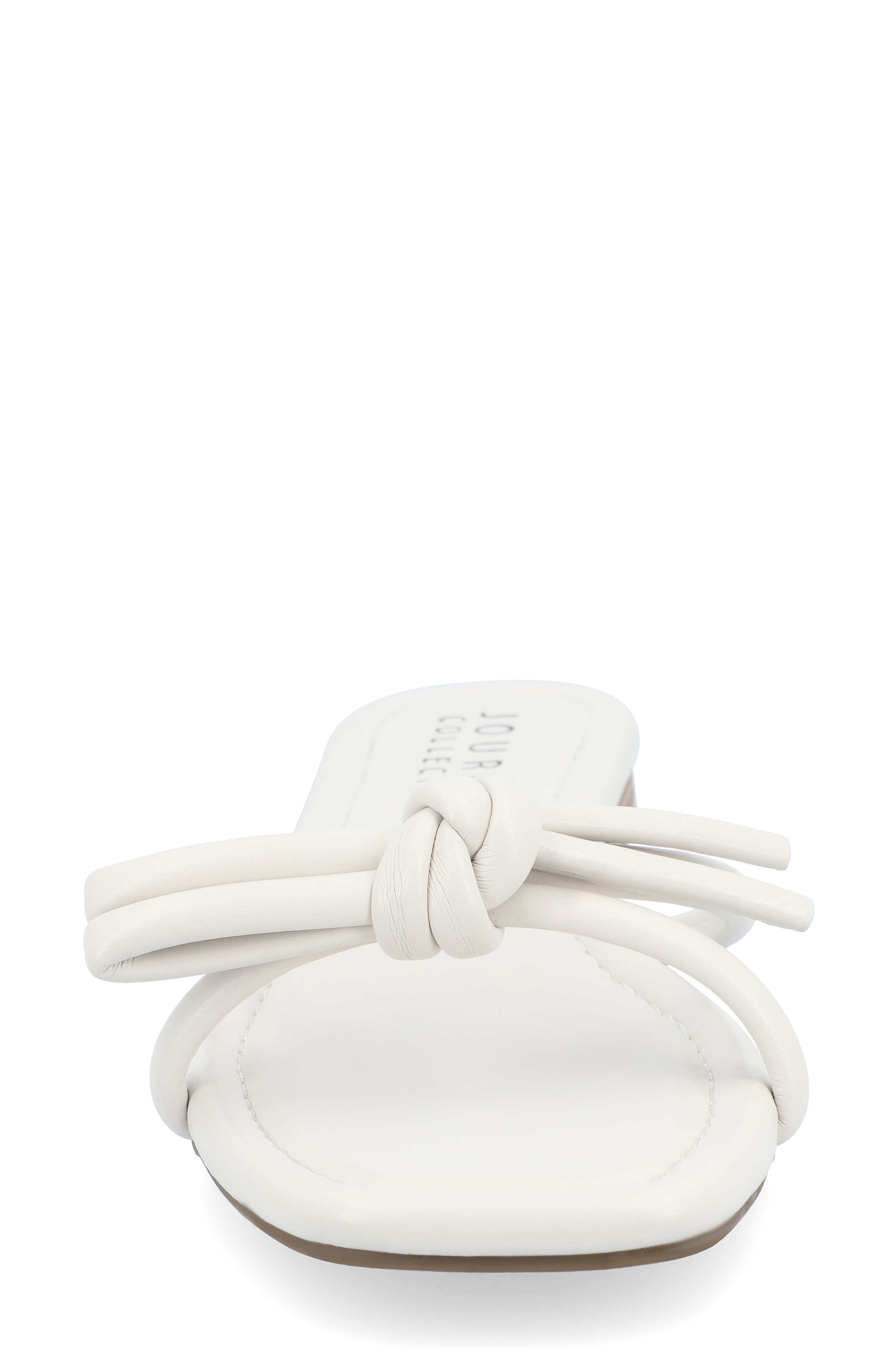 Journee Collection Soma Bow Sandal, Alternate, color, Off White