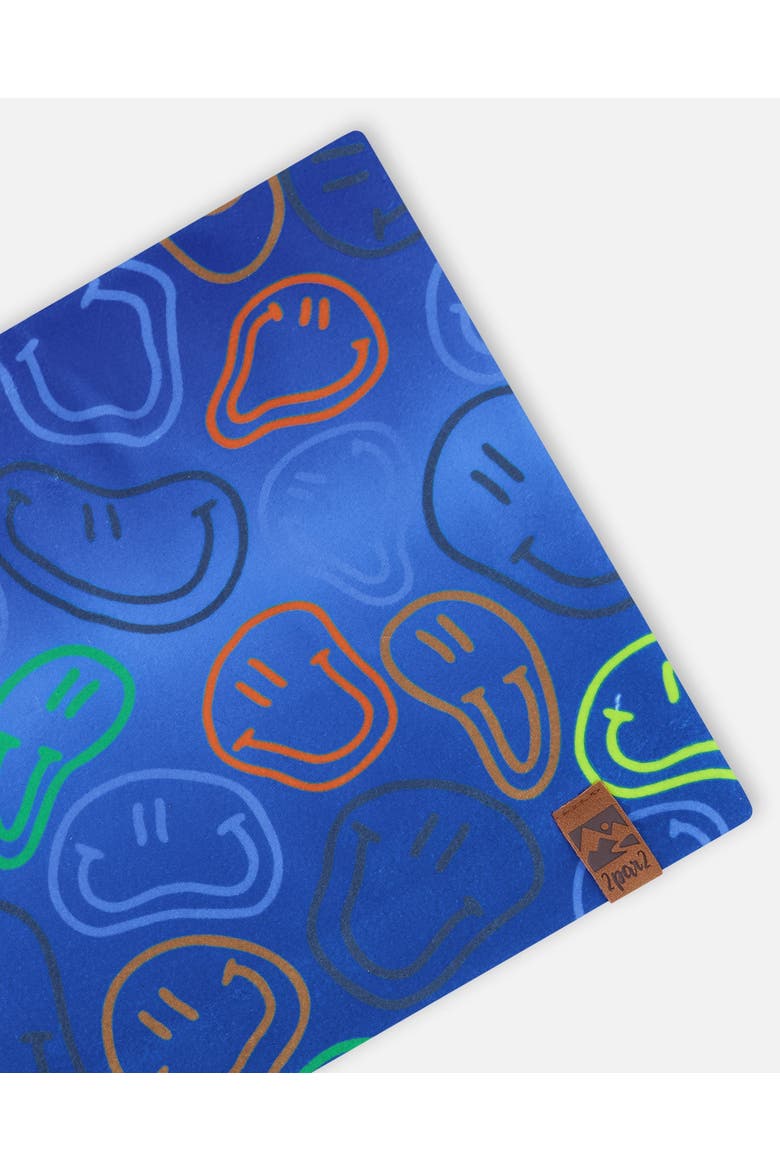 Boy Stretch Jersey Smileys Neck Tube, Alternate, color, Blue Printed Smileys