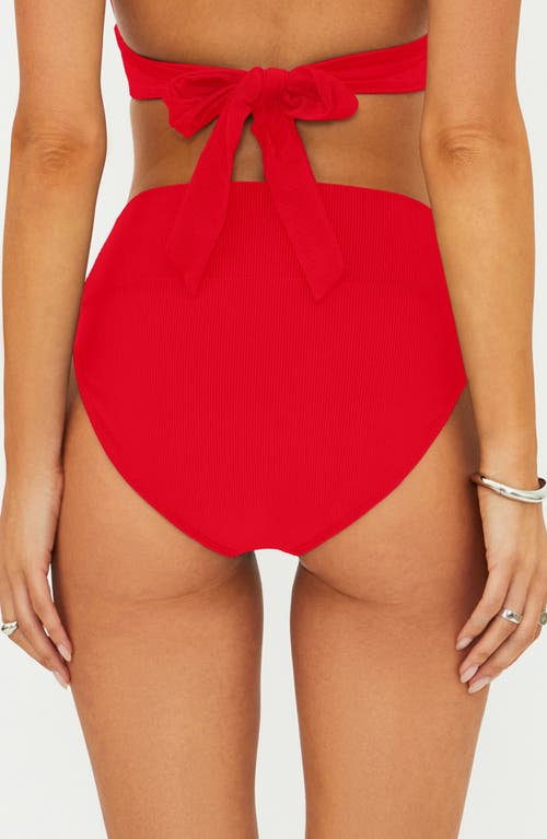 Beach Riot Highway High Waist Swim Bottoms In Red