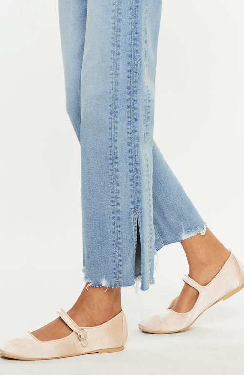 Kancan Sonia Mid Rise Straight Jeans In Blue