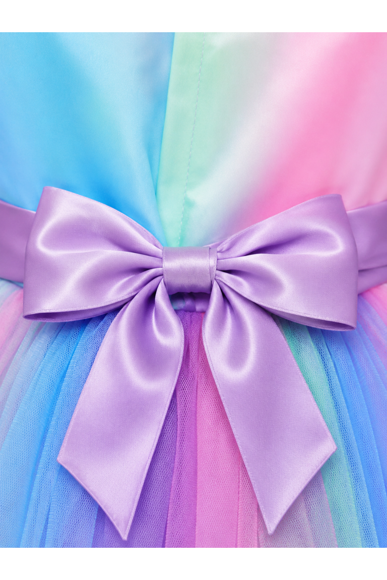 Princess Twirl Rainbow Tulle Ruffle Dress, Alternate, color, Purple