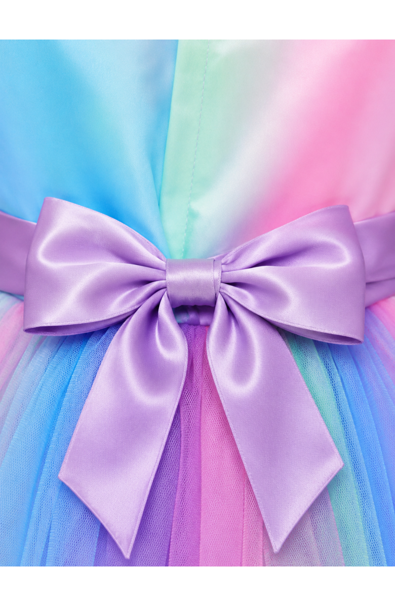 Mia Belle Girls Princess Twirl Rainbow Tulle Ruffle Dress, Alternate, color, Purple