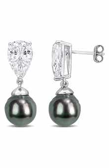 DELMAR Cultured Tahitian Pearl Drop Earrings