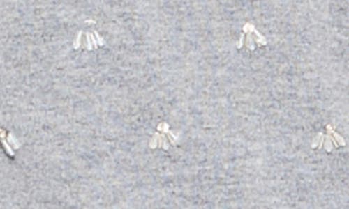 Milly Rosalyn Rhinestone Embellished Crewneck Top In Gray