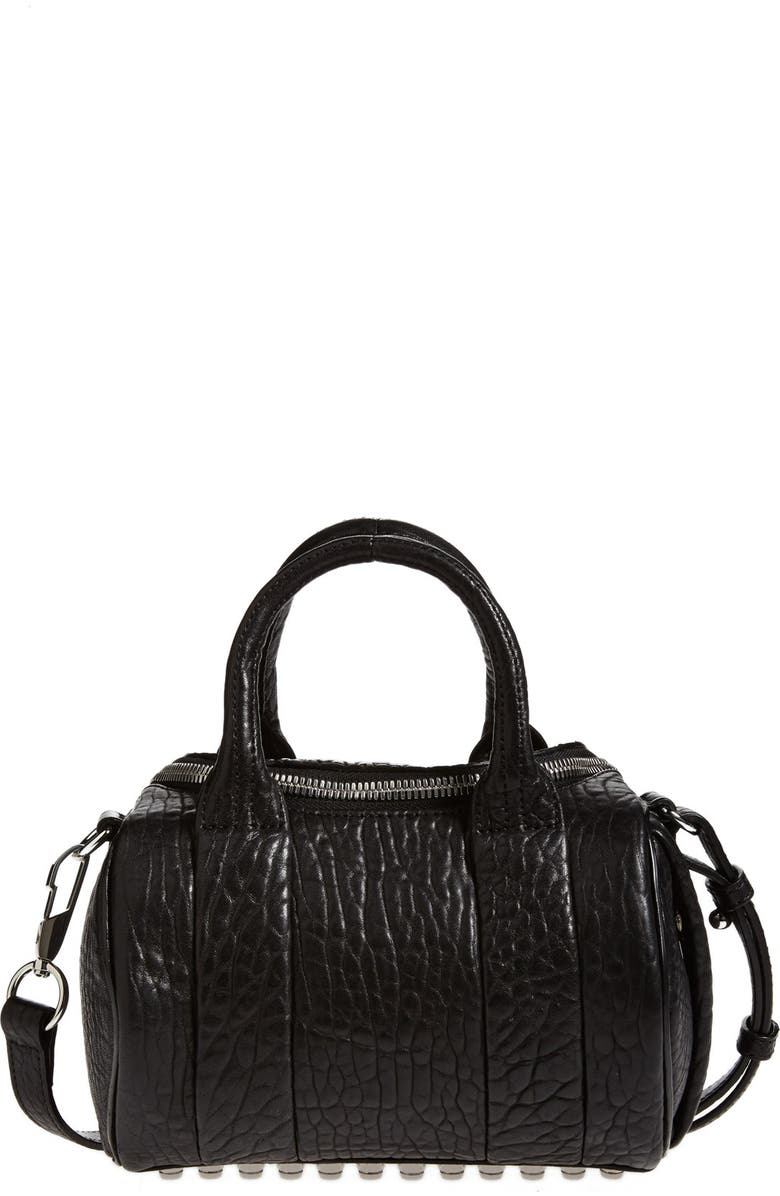 Alexander Wang 'Mini Rockie - Nickel' Leather Crossbody Satchel, Main, color,