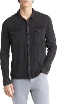 John Varvatos Arvon Cotton Snap-Up Western Shirt