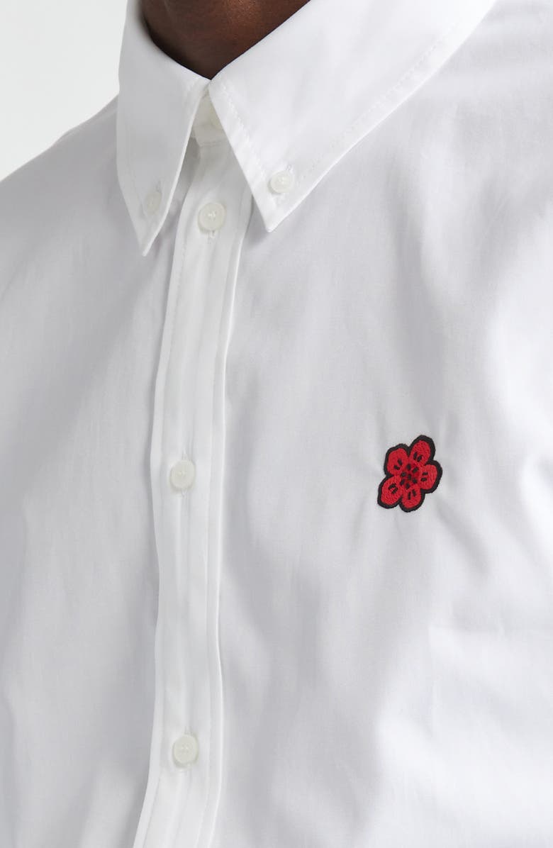 KENZO Boke Flower Embroidered Cotton Button-Down Shirt, Alternate, color,