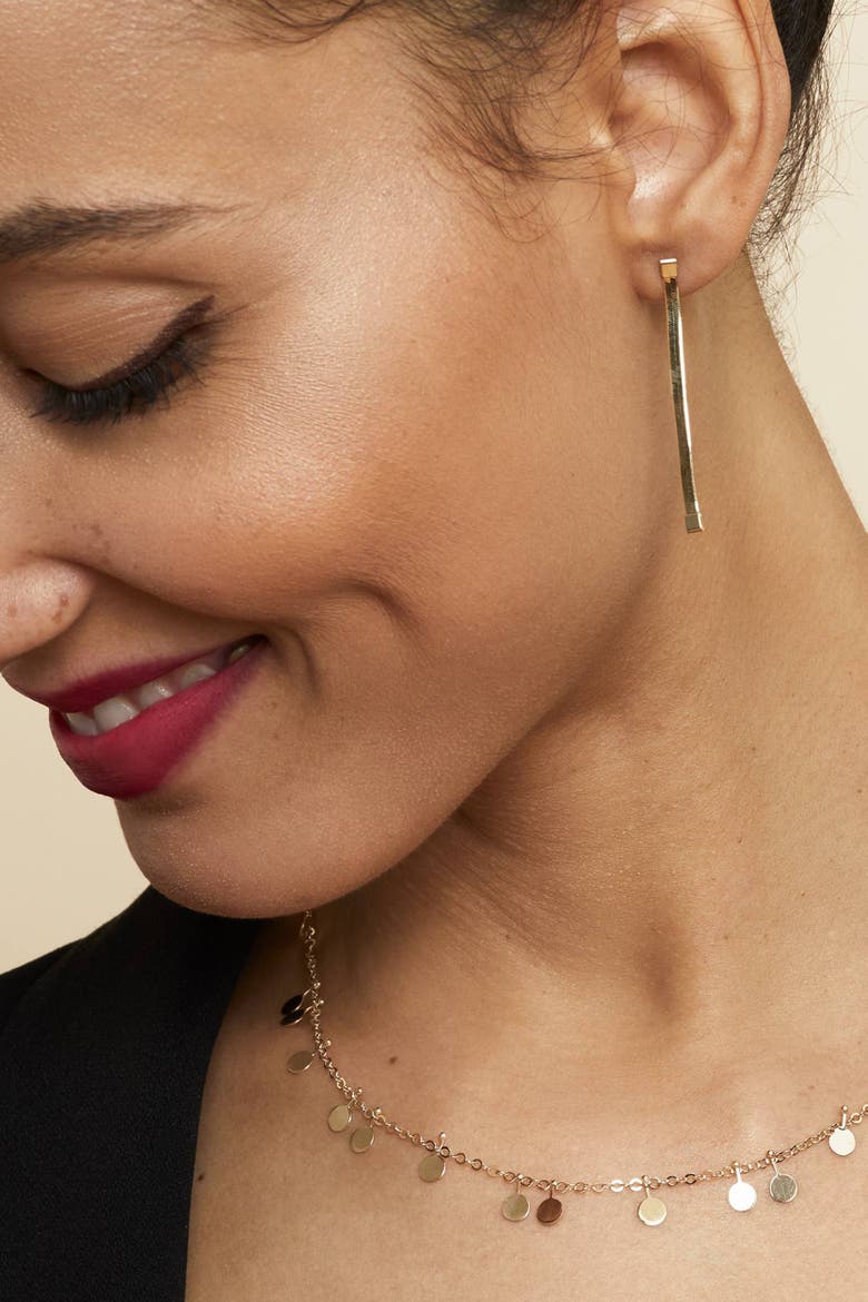 14K Yellow Gold Park Avenue Herringbone Drop Earrings, Alternate, color, Yellow Gold