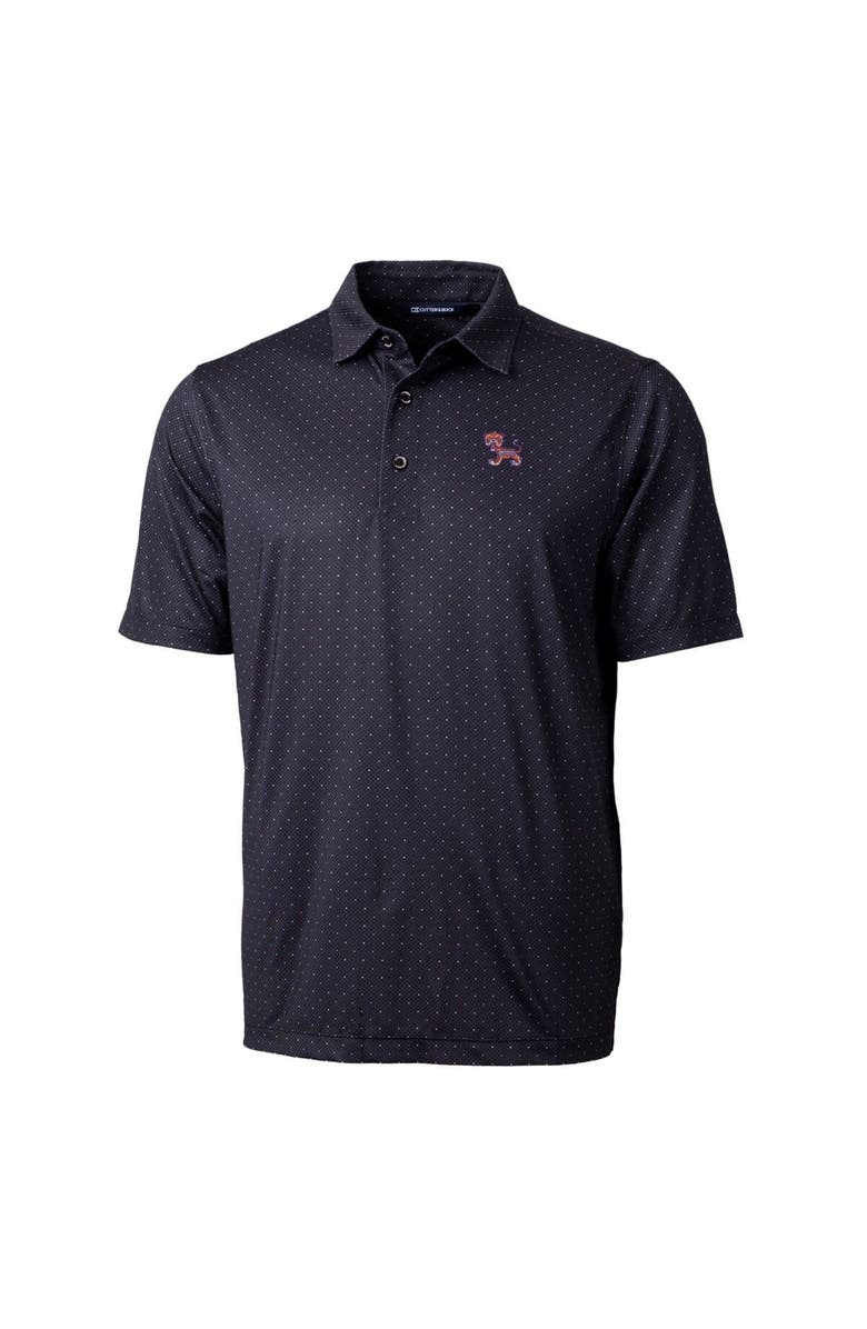 Cutter & Buck Men's Cutter & Buck Black Clemson Tigers Primary Team Logo Pike Double Dot Print Stretch Polo, Alternate, color, 