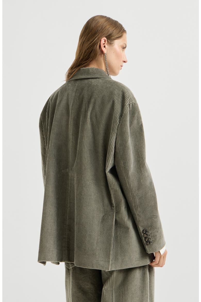 Cotton corduroy blazer with monili, Alternate, color, Origano