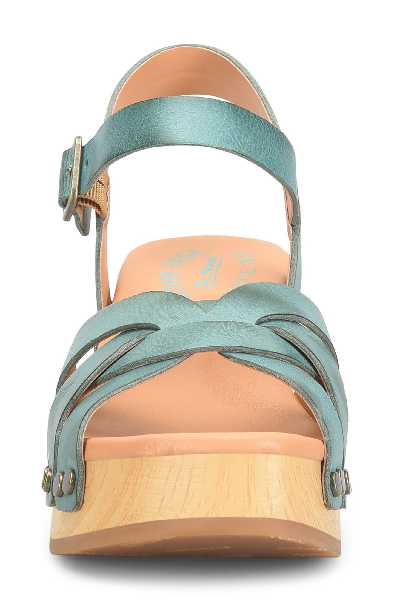 Kork-Ease<sup>®</sup> Ester Platform Sandal, Alternate, color, Teal Leather
