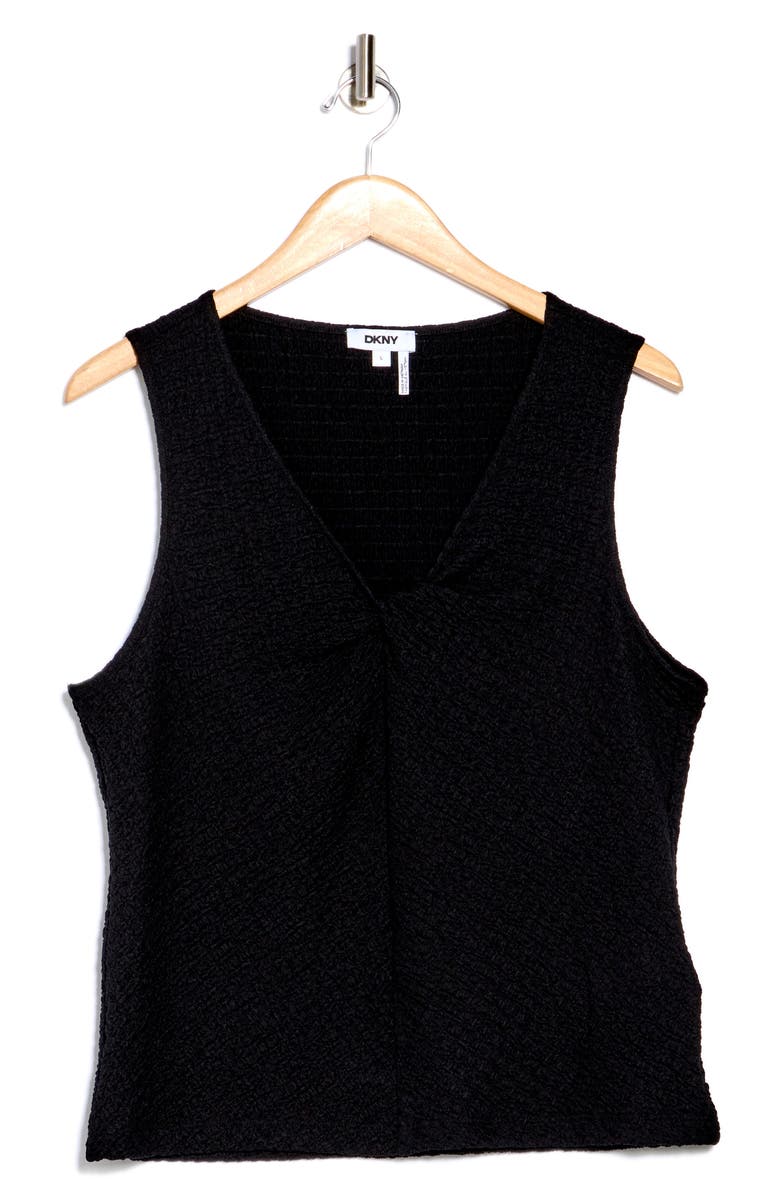 DKNY Pucker Twist V-Neck Tank, Alternate, color, 