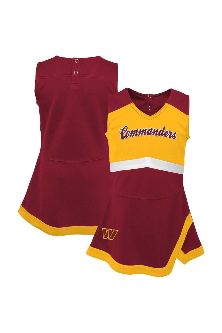Girls Infant Burgundy Washington Commanders Cheer Captain Jumper Dress, Main, color, Burgundy