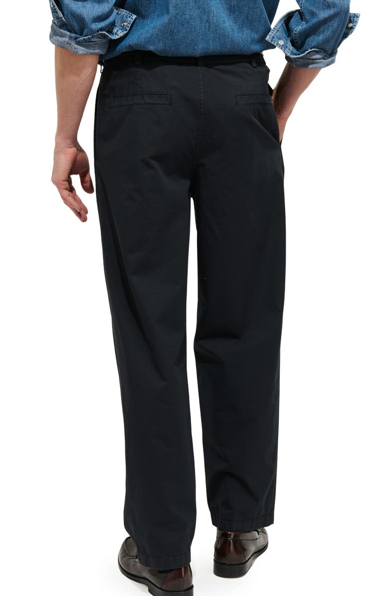 Alex Mill Georges Pleated Cotton Pants, Alternate, color, Black