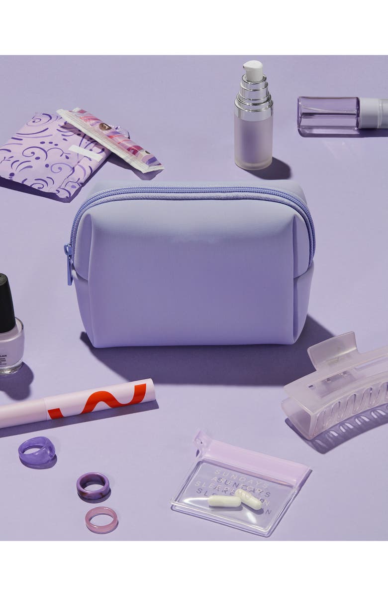 MYTAGALONGS Velour Mini Cosmetic Loaf Bag, Alternate, color, Lilac