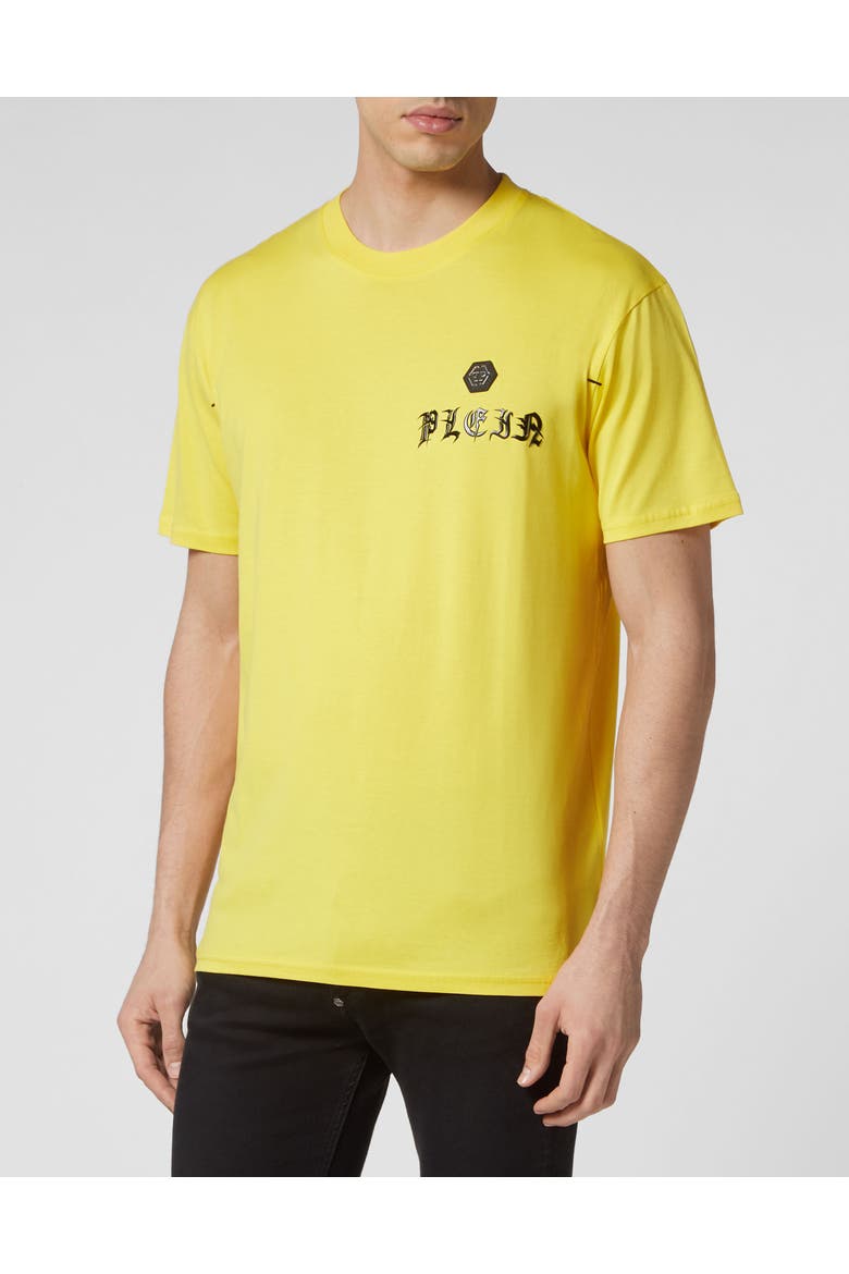 T-Shirt Round Neck Ss Gothic Plein Men, Main, color, yellow