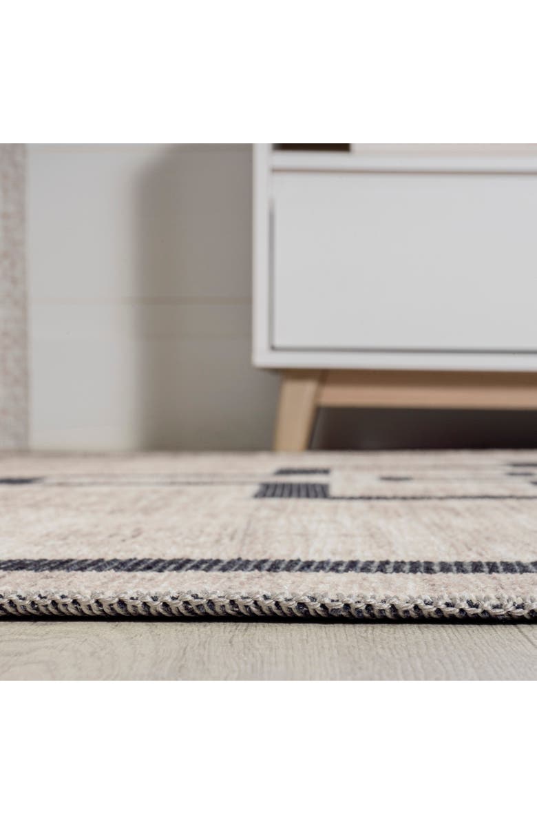 JONATHAN Y Ashkii Minimalist Medallion Machine-Washable Area Rug, Alternate, color, Ivory/Dark Gray