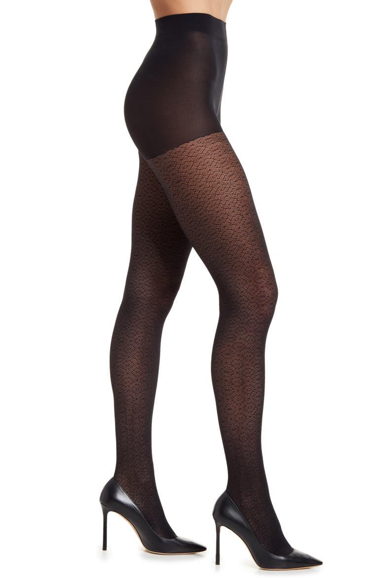 Circle Mesh Tights, Main, color, BLACK