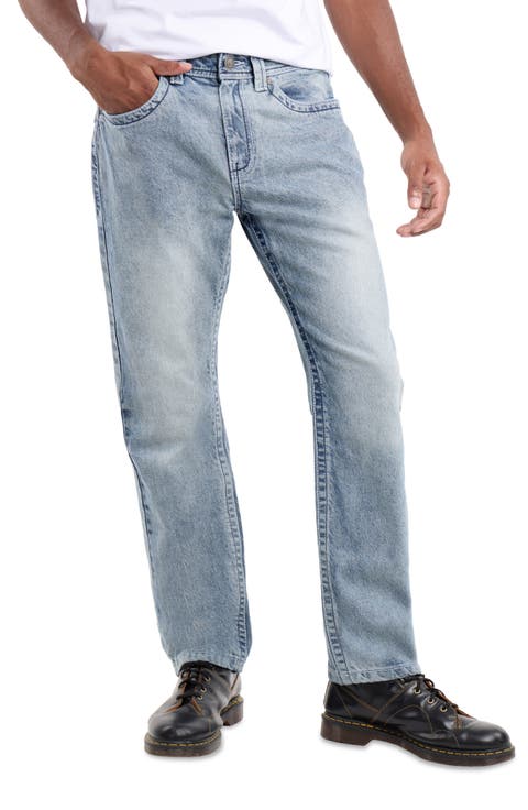 Saddle Stitch Relaxed Straight Leg Jeans