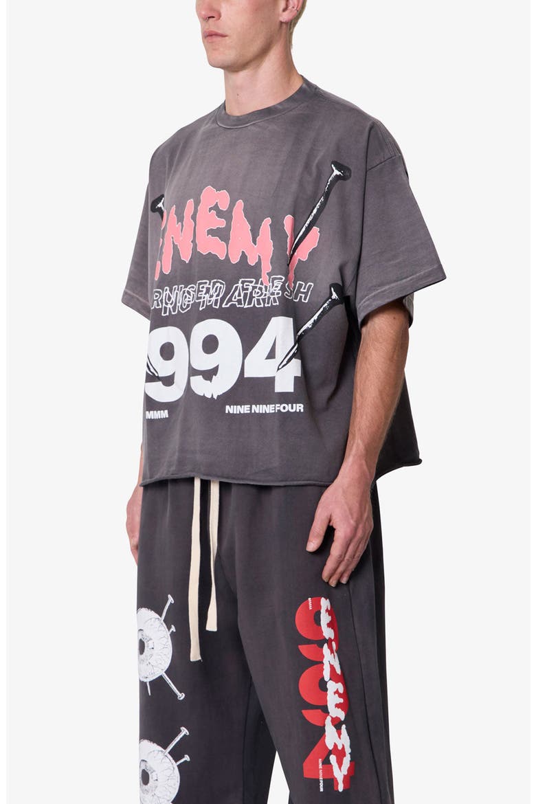 Enemy Oversize Cotton Graphic T-Shirt, Alternate, color, WASHED BLACK