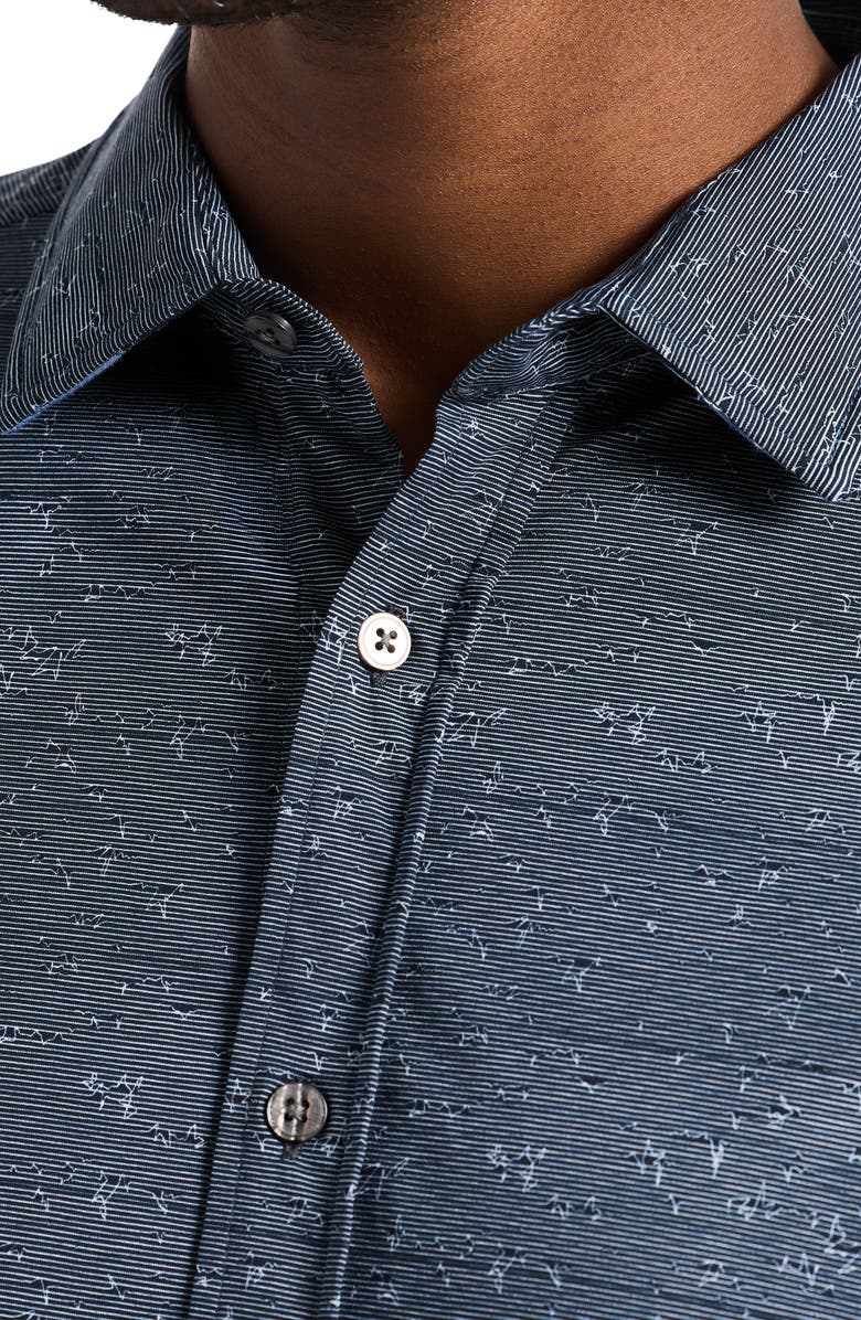 Robert Graham Doyer Knit Button-Up Shirt, Alternate, color, Black