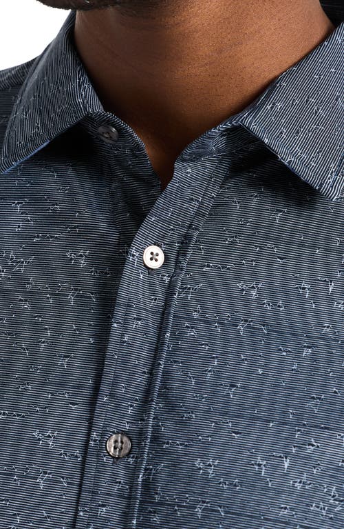 Robert Graham Doyer Knit Button-up Shirt In Blue