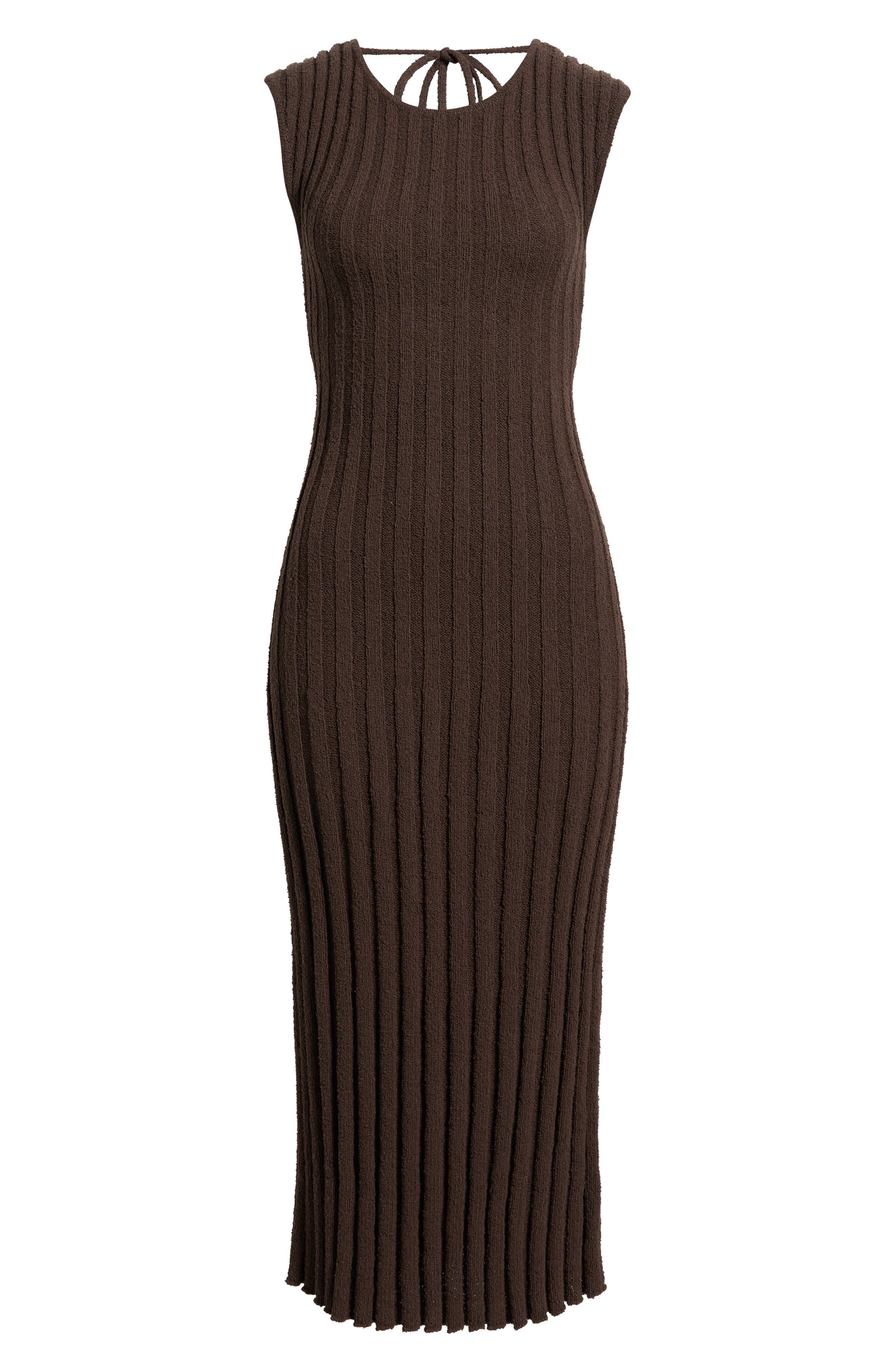Open Edit Tie Back Cap Sleeve Rib Sweater Dress (Women) | Nordstrom