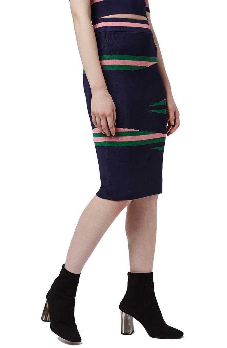 Topshop 'Eraser Stripe' Tube Skirt, Main, color, 