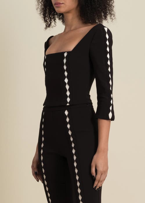 Contessa Mills Leo Structured Sateen Cutout Top In Black