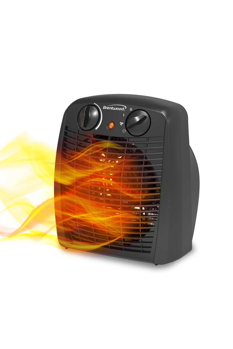 1500 W Portable Electric Space Heater and Fan in Black, Main, color, Black