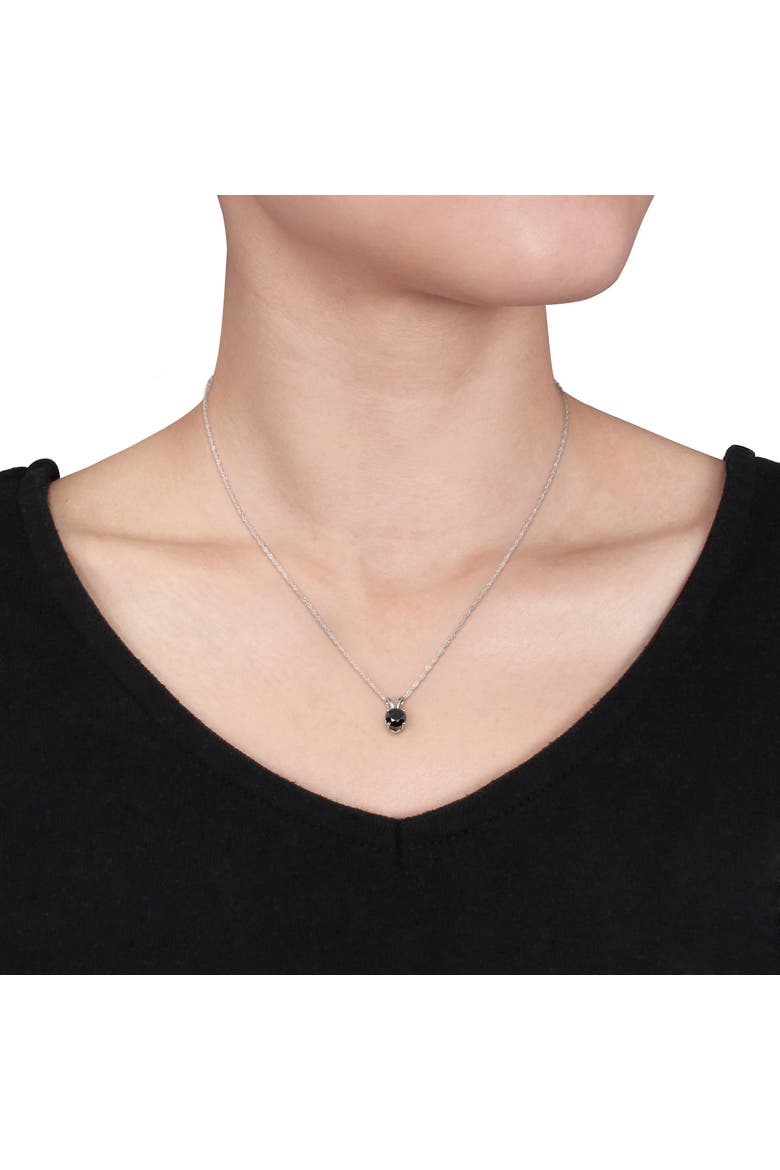 1 CTW Black Diamond Solitaire Necklace 14k, Alternate, color, Diamond