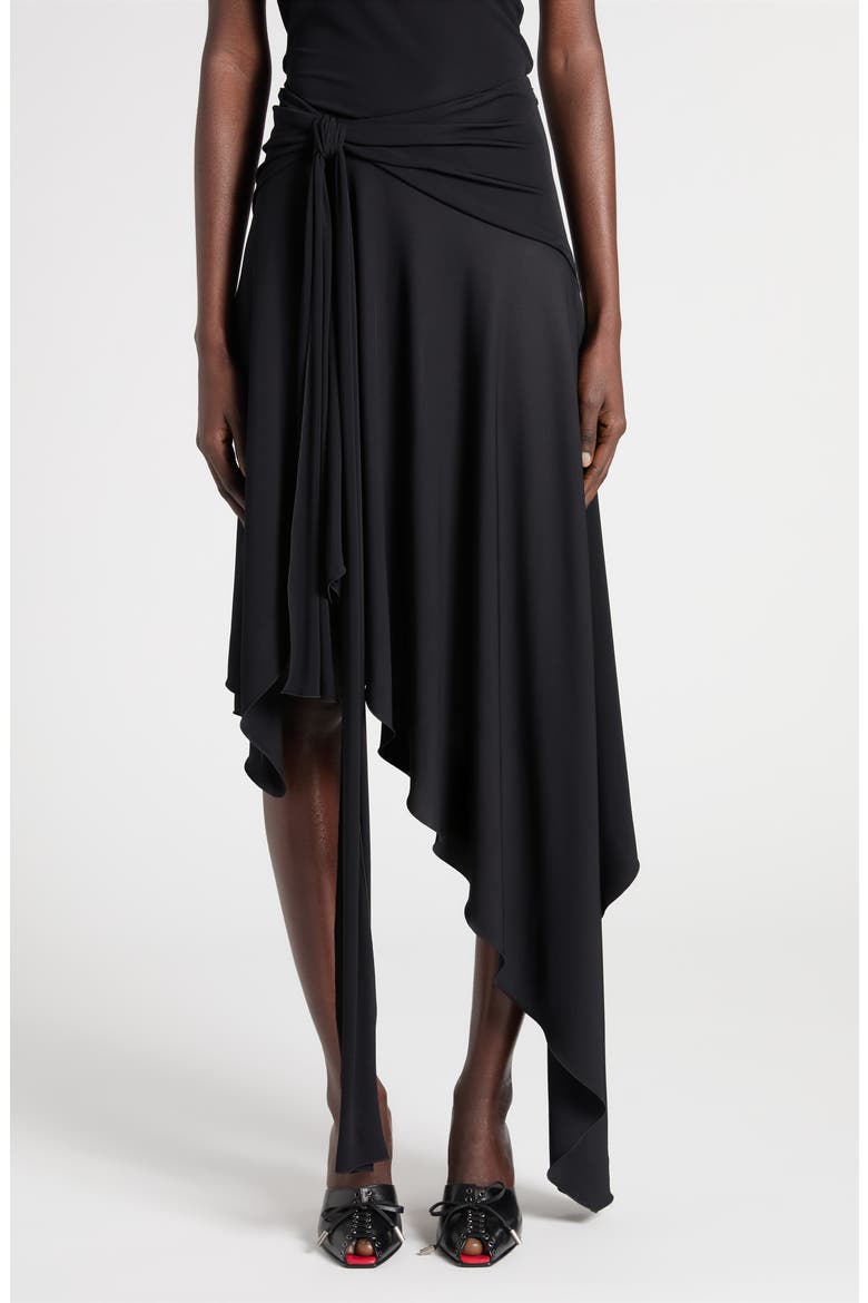 Asymmetrica Jersey Skirt, Alternate, color, BLACK