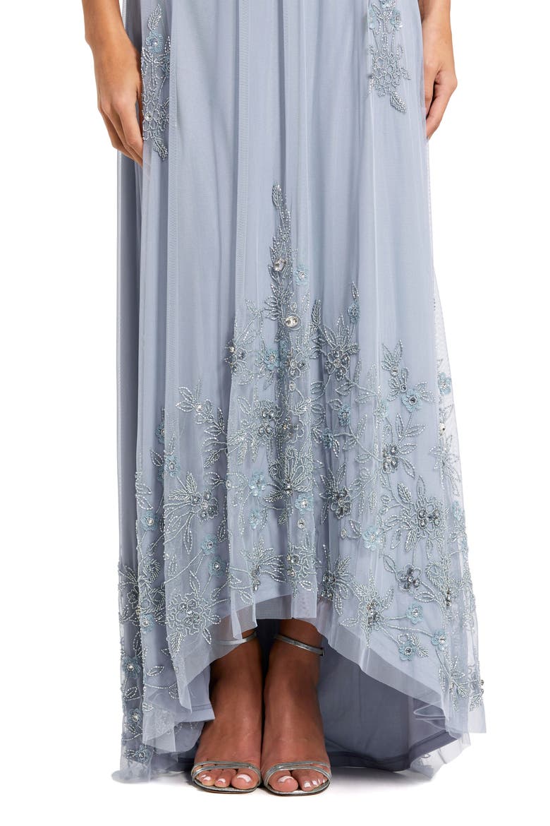 High Neck Floral Embellished Trapeze Gown, Alternate, color, Powder Blue