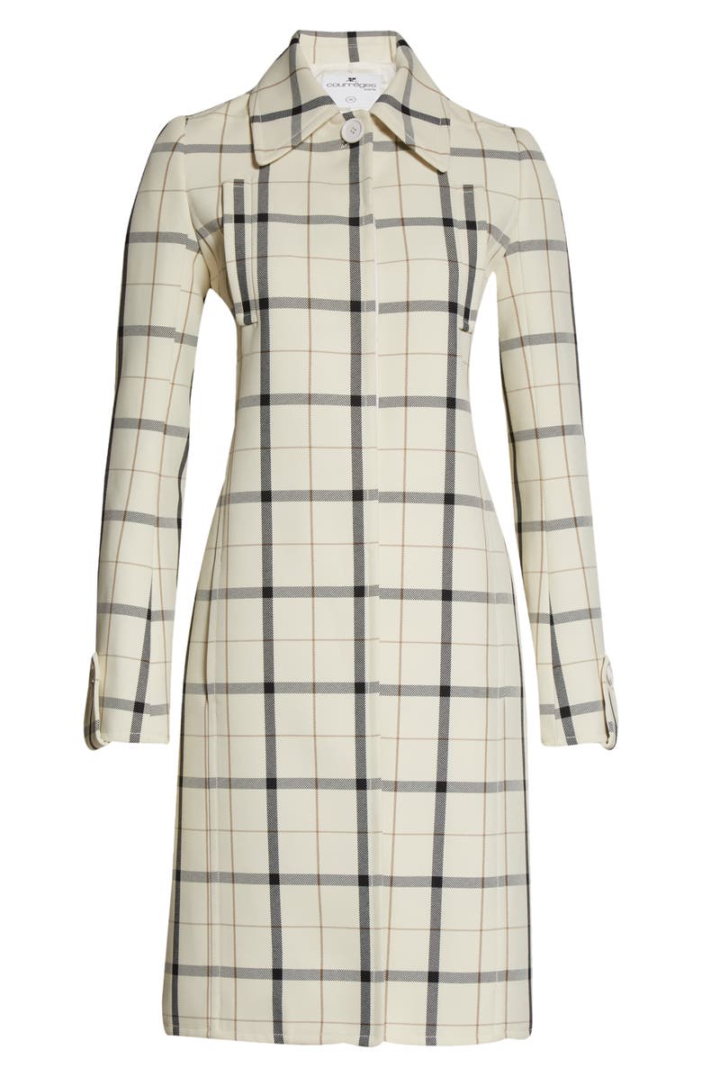 Courrèges Check Print Wool Blend Coat, Alternate, color, 