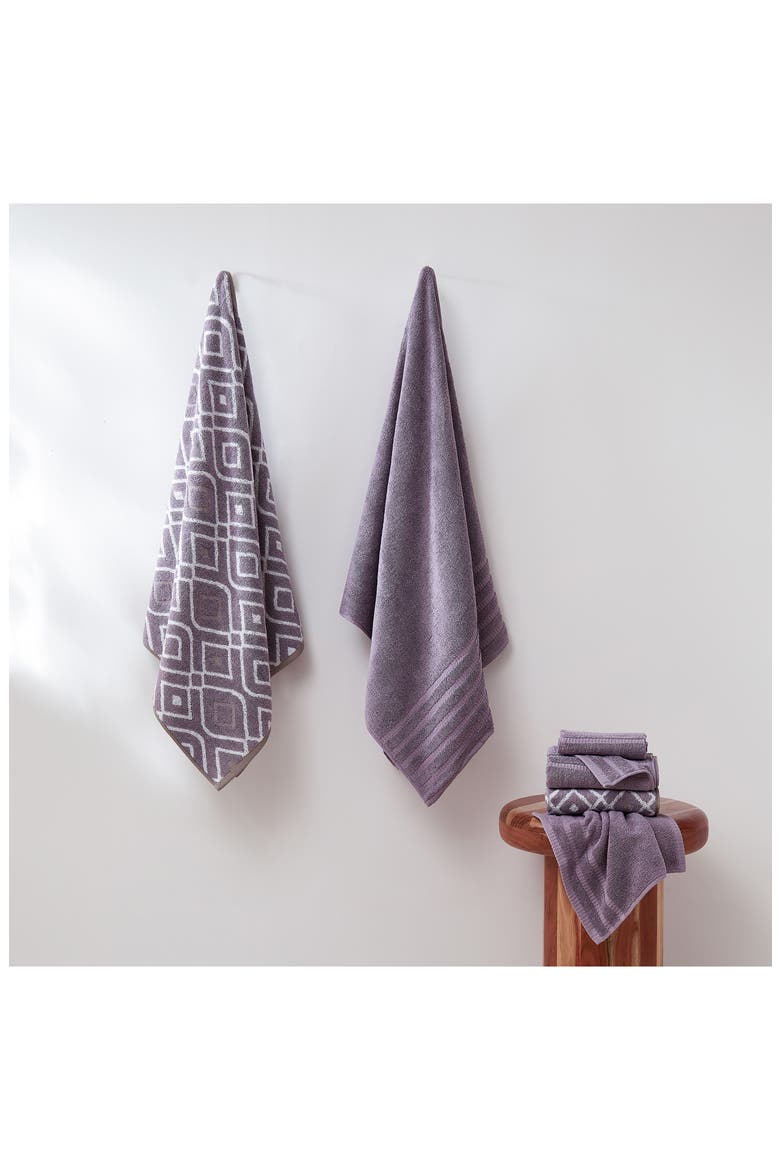 Yard Dyed Towel 6-Piece Set, Alternate, color, GREY LAVENDER