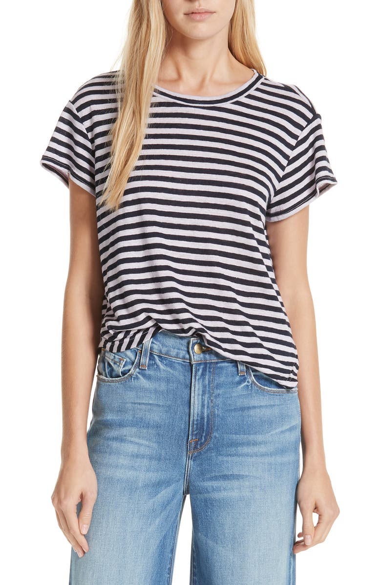 FRAME Stripe Linen Tee, Main, color,