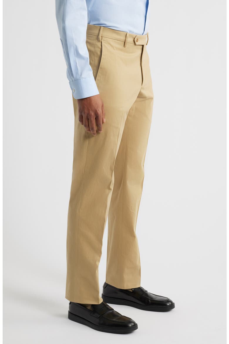 Parker Flat Front Stretch Cotton Pants, Alternate, color, KHAKI