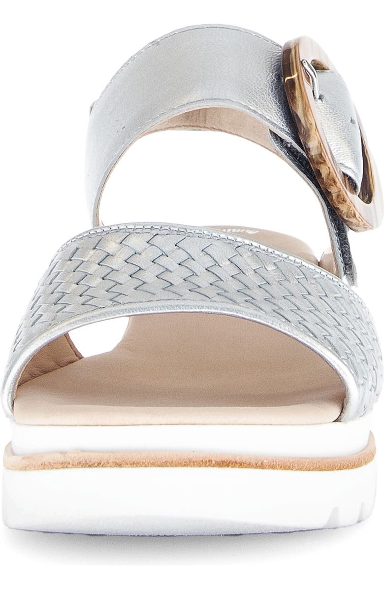 Gabor Lug Sole Quarter Strap Sandal, Alternate, color, Silver