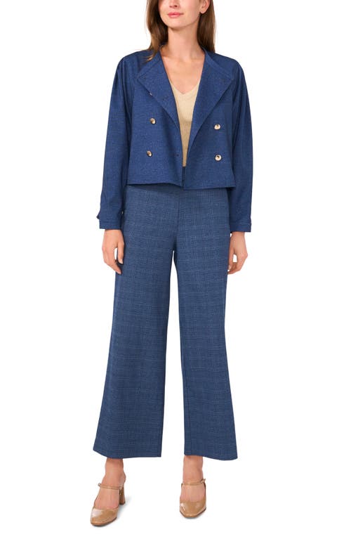 Vince Camuto Plaid Boxy Patch Pocket Jacket In Classic Navy