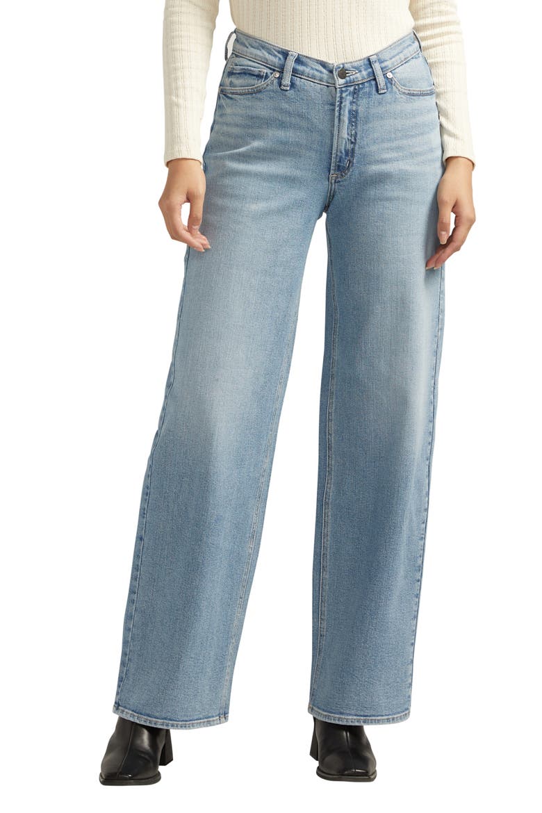 V-Front Wide Leg Jeans, Main, color, INDIGO