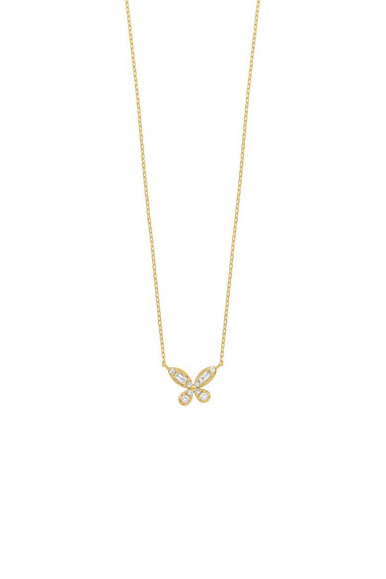 Simple Obsession Butterfly Diamond Pendant Necklace (Nordstrom Exclusive), Main, color, 18K YELLOW GOLD