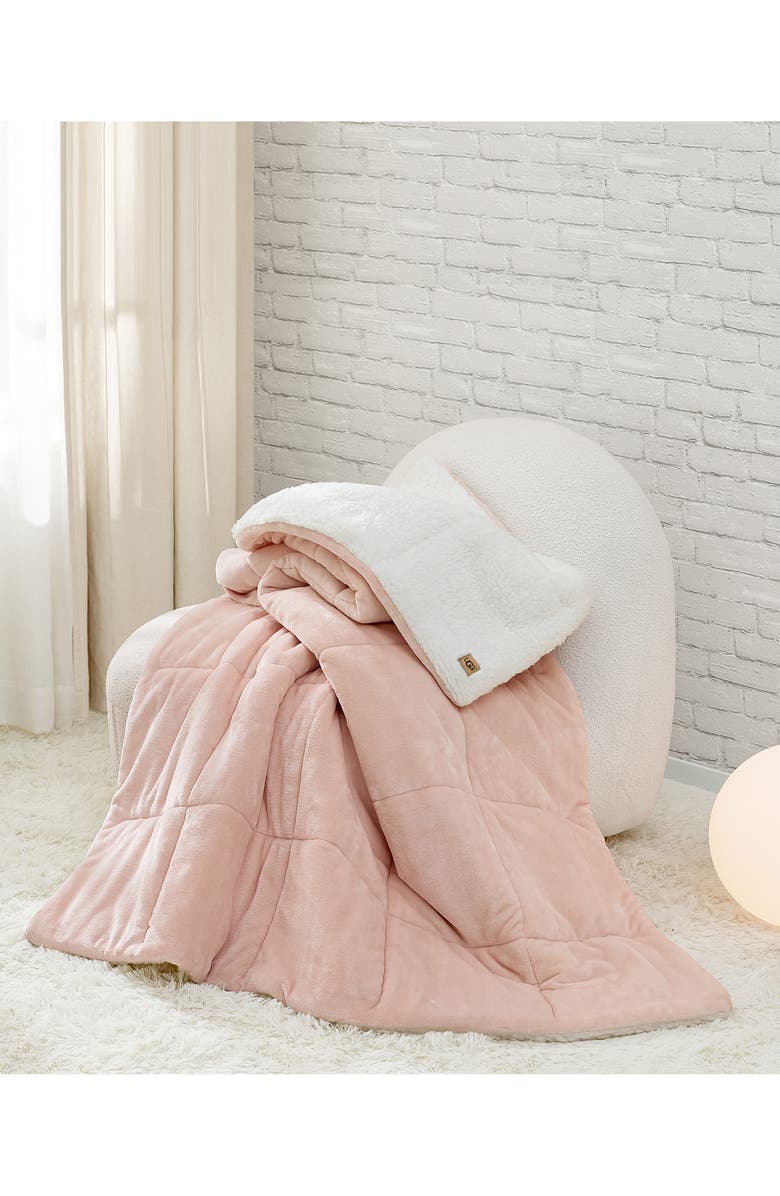 UGG<sup>®</sup> Avery Quilted Throw Blanket, Alternate, color, Himalayan Salt
