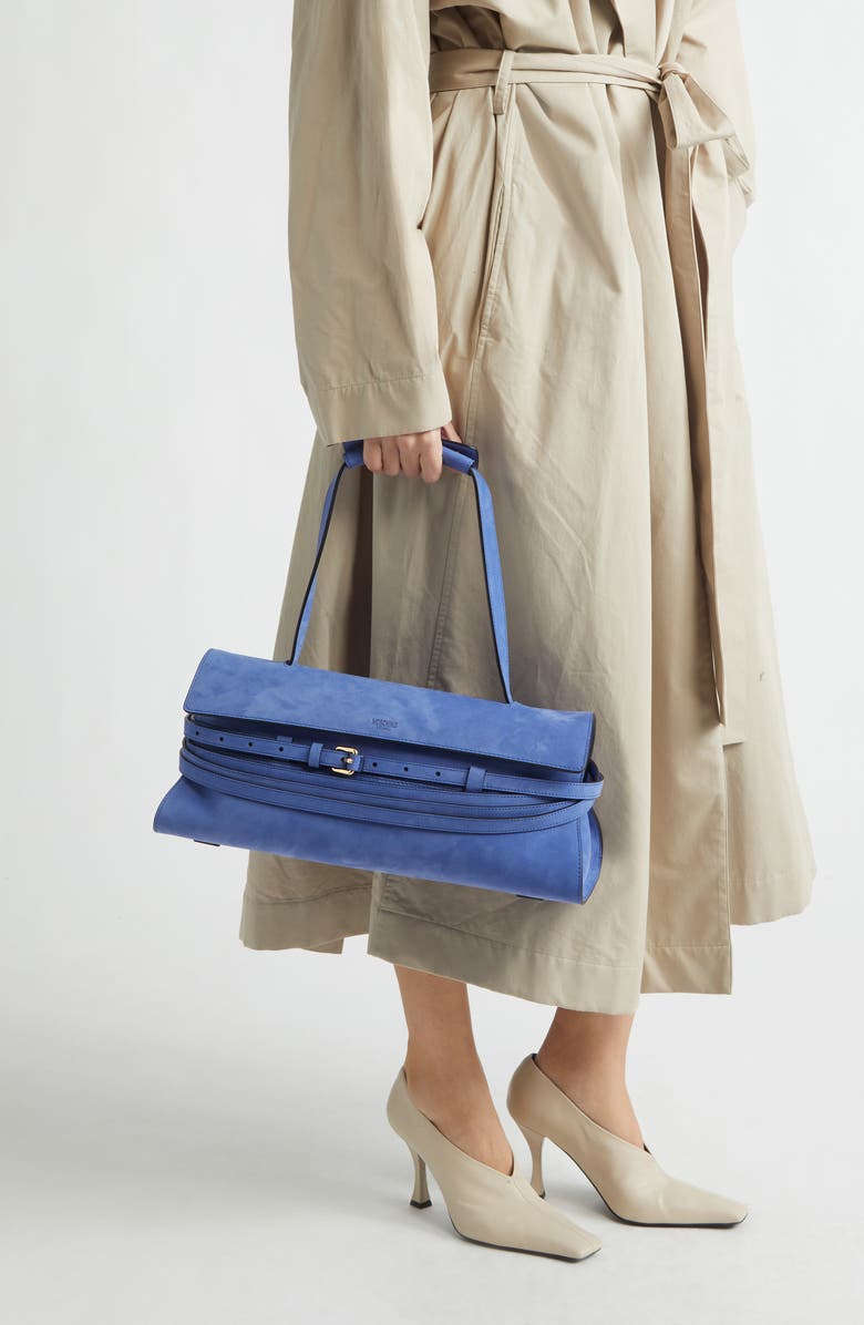 Moschino Tie Me East/West Shoulder Bag, Alternate, color, Klein 713 Oj0