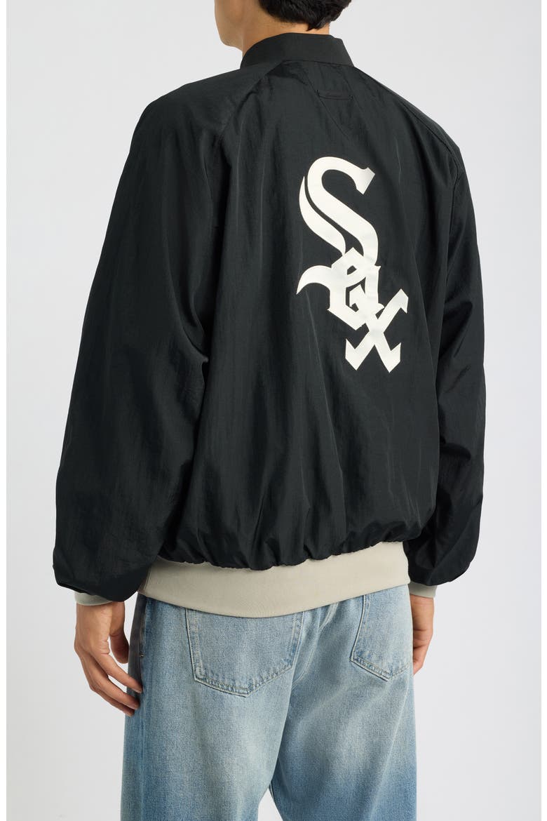 x MLB Chicago White Sox Nylon Half Zip Pullover, Alternate, color, BLACK