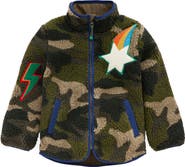 Mini Boden Kids' Camo Fleece Zip Jacket