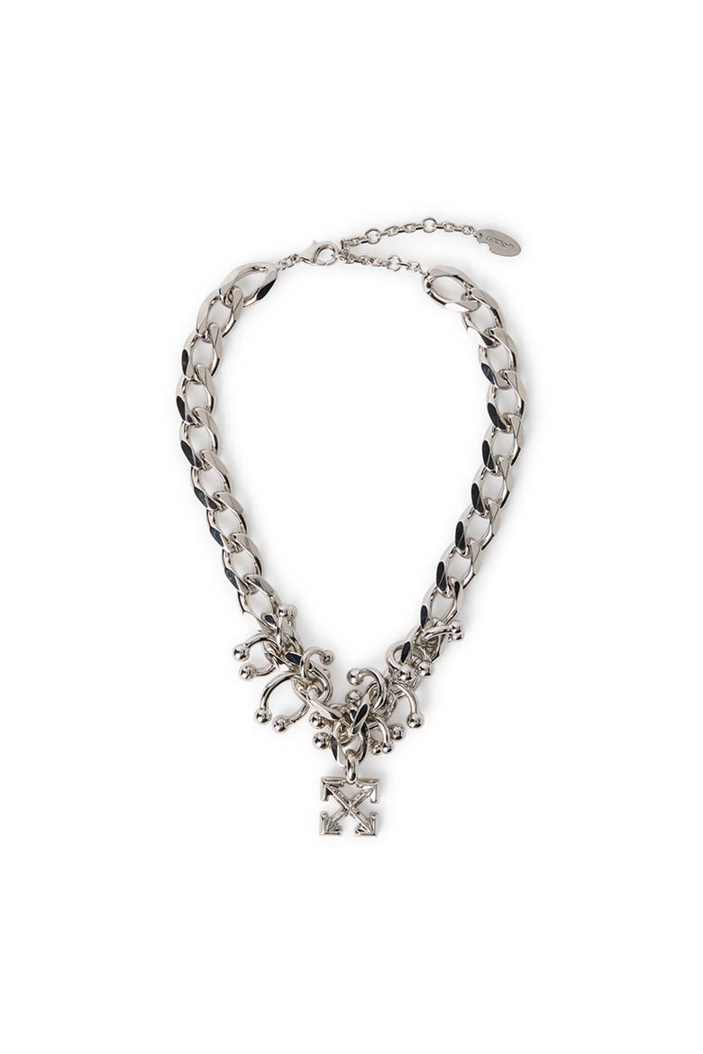 Women's Piercing Arrow Chain Necklace, Main, color, Silver