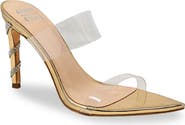 CHASE AND CHLOE Rhinestone Stiletto Mule Sandal