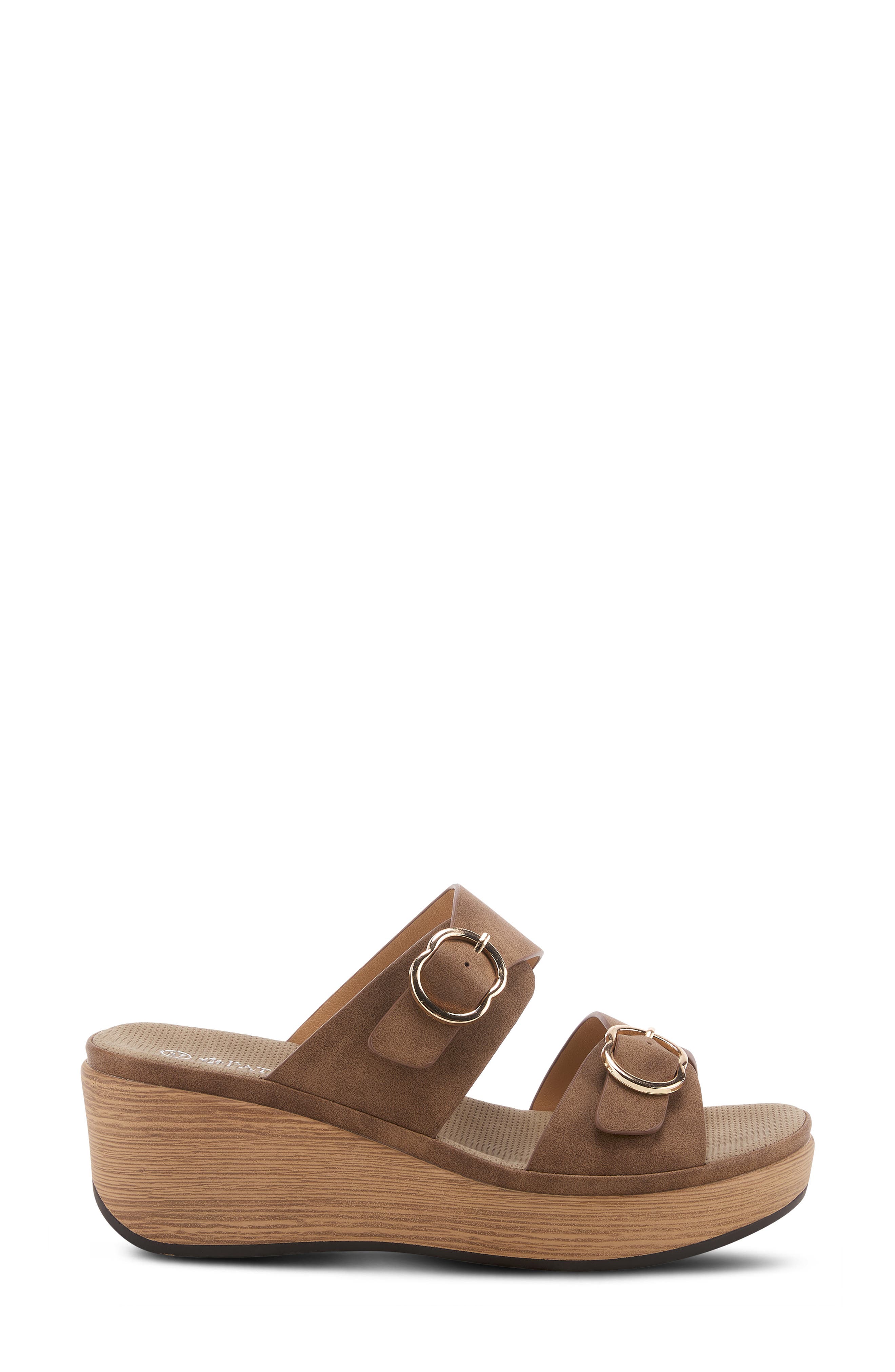Shaniho Platform Wedge Sandal, Alternate, color, BROWN